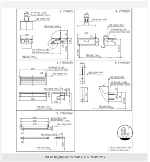 Bộ Phụ Kiện TOTO YS903N5V 5 Món - 10 Bộ Phụ Kiện TOTO YS903N5V 5 Món - 9