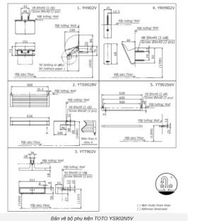 Bộ Phụ Kiện TOTO YS902N5V 5 Món - 7 Bộ Phụ Kiện TOTO YS902N5V 5 Món - 6