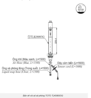 Vòi Xịt Xà Phòng TOTO TLK08002G Tự Động Cổ Cao - 10 Vòi Xịt Xà Phòng TOTO TLK08002G Tự Động Cổ Cao - 9