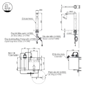Vòi Xịt Xà Phòng TOTO TLK07003G Tự Động Cổ Cao - 8 Vòi Xịt Xà Phòng TOTO TLK07003G Tự Động Cổ Cao - 7