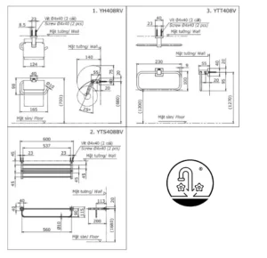 Bộ Phụ Kiện TOTO YS408N3V 3 Món - 10 Bộ Phụ Kiện TOTO YS408N3V 3 Món - 9