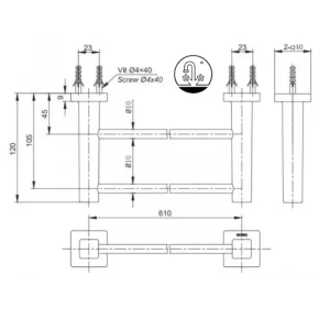Thanh Vắt Khăn TOTO YT408W6V Đôi - 9