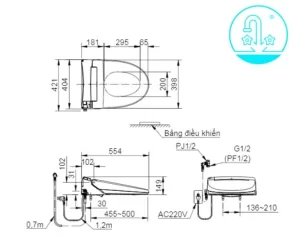 Nắp Bồn Cầu Điện Tử INAX CW-KA22AVN - 7 Nắp Bồn Cầu Điện Tử INAX CW-KA22AVN - 6