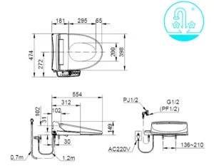Nắp Bồn Cầu Điện Tử INAX CW-KB22AVN - 7 Nắp Bồn Cầu Điện Tử INAX CW-KB22AVN - 6
