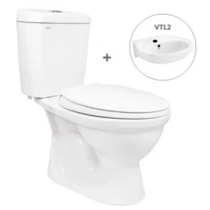 Bồn Cầu VIGLACERA VI88 Nắp Êm 2 Khối Kèm Lavabo VTL2 - 4 Bồn Cầu VIGLACERA VI88 Nắp Êm 2 Khối Kèm Lavabo VTL2 - 3