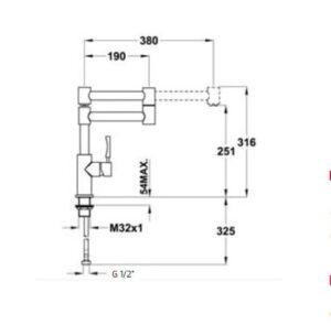 Vòi Rửa Teka INX 983 749830210 - 4 Vòi Rửa Teka INX 983 749830210 - 3
