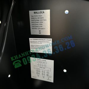 Máy hút khói khử mùi âm tủ Malloca MH 60BTC - 33 Máy hút khói khử mùi âm tủ Malloca MH 60BTC - 32