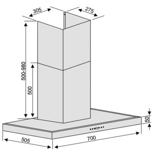 MÁY HÚT MÙI LORCA TA-6007E 70cm - 1 MÁY HÚT MÙI LORCA TA-6007E