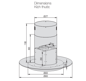MÁY HÚT MÙI LORCA TA-6009 90cm - 1 MÁY HÚT MÙI LORCA TA-6009 90cm