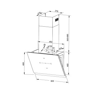 Máy hút khói khử mùi áp tường MC 60GTC