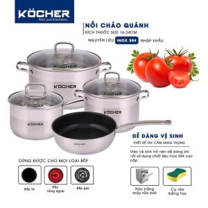 BỘ NỒI 4 MÓN KOCHER LUBECK PRO - 1 BỘ NỒI 4 MÓN KOCHER LUBECK PRO