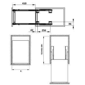 Bộ Đựng Chai Lọ Dao Thớt Sonata 300mm Hafele 549.20.018