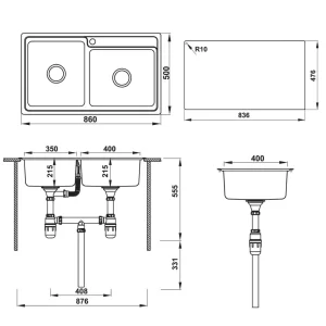 Combo chậu bếp Hafele 567.20.586 - 5