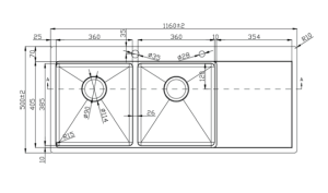 Chậu rửa bát KONOX KN11650TD R - 1 Chậu rửa bát KONOX KN11650TD