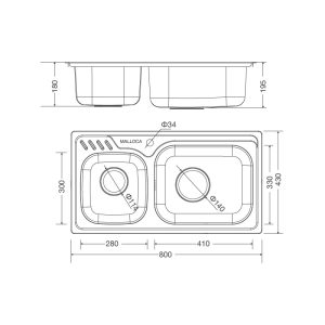 Chậu rửa chén Malloca MS-1003 NEW - 1 CHẬU RỬA CHÉN MALLOCA MS-1003 NEW