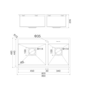 Chậu rửa chén Malloca MS-6304 ST - 1 CHẬU RỬA CHÉN MALLOCA MS-6304 ST