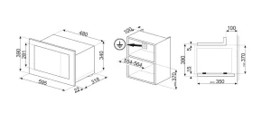 LÒ VI SÓNG KẾT HỢP NƯỚNG SMEG FMI120N2 536 64 961 - 1 LÒ VI SÓNG KẾT HỢP NƯỚNG SMEG FMI120N2 536 64 961