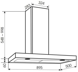 MÁY HÚT MÙI FASTER QUATTRO LUX SM 90SL - 1 MÁY HÚT MÙI FASTER QUATTRO LUX SM 90SL