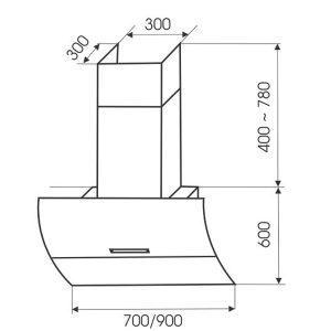 MÁY HÚT MÙI GẮN TƯỜNG FASTER FS 90CG NEW BLACK