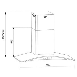 MÁY HÚT MÙI TOA KÍNH GẮN TƯỜNG FASTER FS 3588CH-90