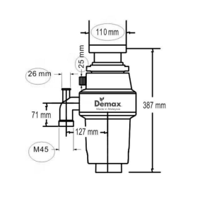 MÁY HỦY RÁC DEMAX GS560C - 1 MÁY HỦY RÁC DEMAX GS560C