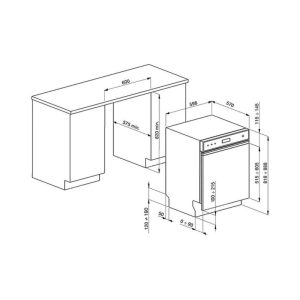 MÁY RỬA CHÉN ÂM BÁN PHẦN SMEG PL4338XDE 536 24 613