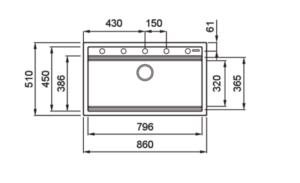 Chậu rửa KONOX TERRA 860S - 1 Chậu rửa KONOX TERRA 860S