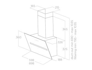 Máy hút mùi áp tường Elica SHY-S WH/A/90 PRF0166935 - 5