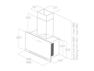 MÁY HÚT MÙI ÁP TƯỜNG ELICA APLOMB BL/A/90 PRF0166939 - 6 MÁY HÚT MÙI ÁP TƯỜNG ELICA APLOMB BL/A/90 PRF0166939 - 5