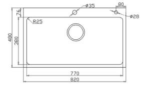 Chậu rửa bát KONOX KN8248SO DEKOR - 1 Chậu rửa bát KONOX KN8248SO DEKOR