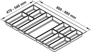 Khay Chia Classico Xám 900mm Hafele 556.52.249 - 1 Khay Chia Classico Xám 900mm Hafele 556.52.249