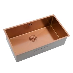 BỒN RỬA FAGOR 7844R-RG INOX 304 MẠ PVD MÀU VÀNG ĐỎ - 2 FAGOR 7844R-RG INOX 304