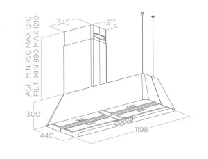 Máy hút mùi đảo Elica IKONA MAXXI PURE IX/F/120 PRF0171196 - 8 Máy hút mùi đảo Elica IKONA MAXXI PURE IX/F/120 PRF0171196 - 7