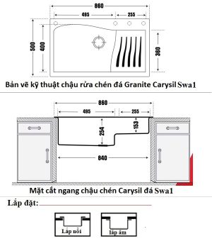 CHẬU RỬA CHÉN CARYSIL SWA1-18/CHAMPAGNE (VÀNG KEM) - 1 CARYSIL SWA1-18/CHAMPAGNE