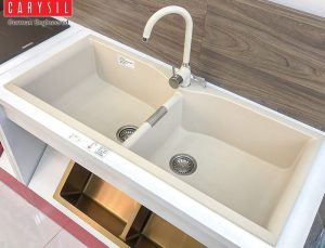 CHẬU RỬA CHÉN CARYSIL LAC1-18/CHAMPAGNE (VÀNG KEM) - 2 CARYSIL LAC1-18/CHAMPAGNE