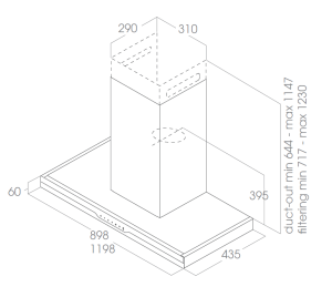 Máy hút mùi áp tường Elica METEORITE IX/A/120 PRF0147273 - 7