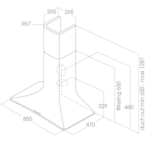 Máy hút mùi áp tường Elica SWEET CAST IRON/A/85+CAM PRF0167319 - 9 Máy hút mùi áp tường Elica SWEET CAST IRON/A/85+CAM PRF0167319 - 8