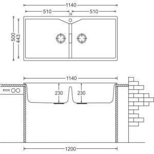 CHẬU RỬA CHÉN CARYSIL LAC1-10/ANERA (XÁM TRO) - 1 CARYSIL LAC1-10/ANERA