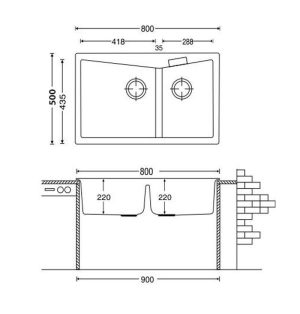 CHẬU RỬA CHÉN CARYSIL LMC5-03/NERA (ĐEN) - 1 CARYSIL LMC5-03/NERA