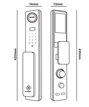 KHÓA CỬA VÂN TAY HUBERT HB CG88 ROUGE BLACK - 5