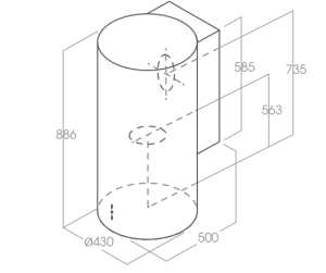 Máy hút mùi áp tường Elica TUBE IX/A/43 PRF0007783A - 5 Máy hút mùi áp tường Elica TUBE IX/A/43 PRF0007783A - 4