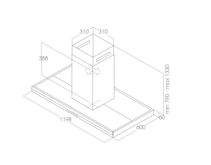 Máy hút mùi đảo Elica METEORITE ISLAND IX/A/120x60 PRF0148122 - 6