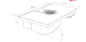Bếp từ kết hợp máy hút mùi Elica NIKOLATESLA HP BL/F/83 PRF0120976A - 8 Bếp từ kết hợp máy hút mùi Elica NIKOLATESLA HP BL/F/83 PRF0120976A - 7