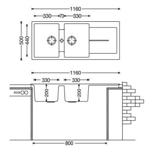 CHẬU RỬA CHÉN CARYSIL ENC1-18/CHAMPAGNE (VÀNG KEM) - 1 CARYSIL ENC1-18/CHAMPAGNE
