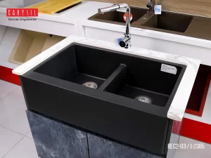 CHẬU RỬA CHÉN CARYSIL REC2-03/NERA (ĐEN) - 2 CARYSIL REC2-03/NERA