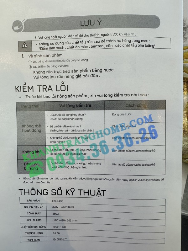 MÁY TIỆT TRÙNG ĐA NĂNG HAWONKOO USH-400 - 59