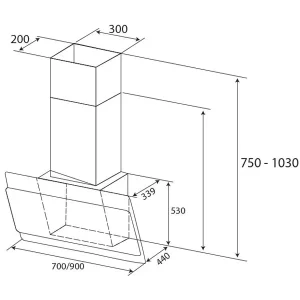MÁY HÚT MÙI KAFF KF LUX AT70FH BK - 1 MÁY HÚT MÙI KAFF KF LUX AT70FH BK