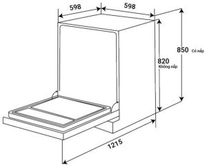MÁY RỬA CHÉN BÁN ÂM ĐỘC LẬP KAFF KF CARYA1FS - 1 MÁY RỬA CHÉN BÁN ÂM ĐỘC LẬP KAFF KF CARYA1FS