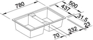 Chậu Rửa Bát Blanco LEXA 8 - 524960 (Anthracite) - 6