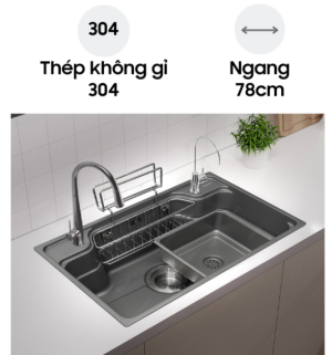 CHẬU RỬA BÁT 1 HỐ GARIS GS11.78 - 5 CHẬU RỬA BÁT 1 HỐ GARIS GS11.78 - 4